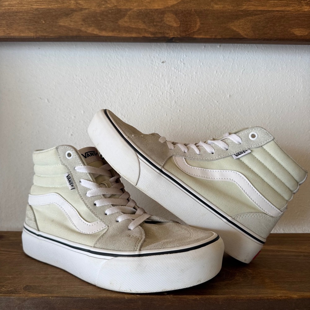 Vans Sneakers Womens Size 8.5 Sk8-Hi Platform High Top Light Green White 721356